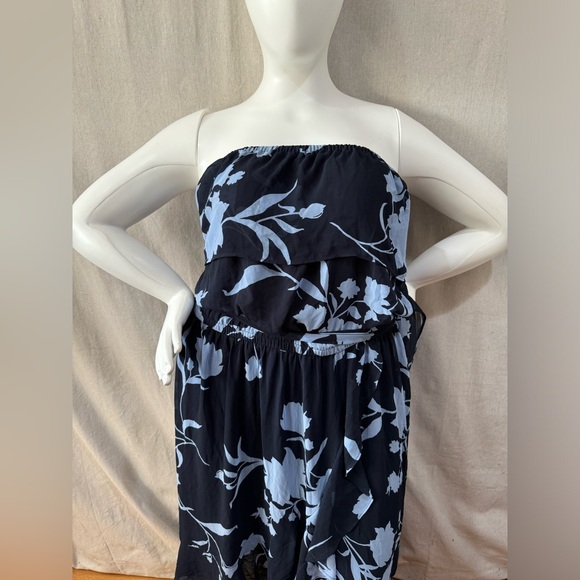 Lane Bryant 4 way navy blue floral dress off shoulder sleeveless - Picture 12 of 16